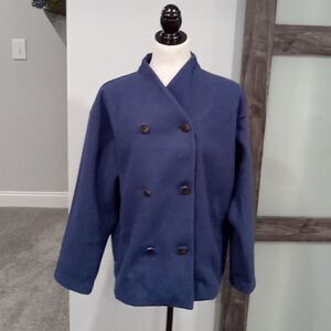 Banana Republic Factory Melton double breasted jacket in preppy navy size Sm NWT